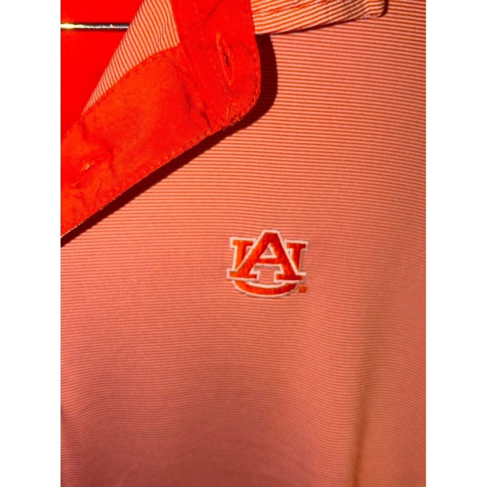Robert Trent Jones Golf Trail Auburn Tigers Polo Shirt Mens Medium Orange Stripe - Picture 3 of 5